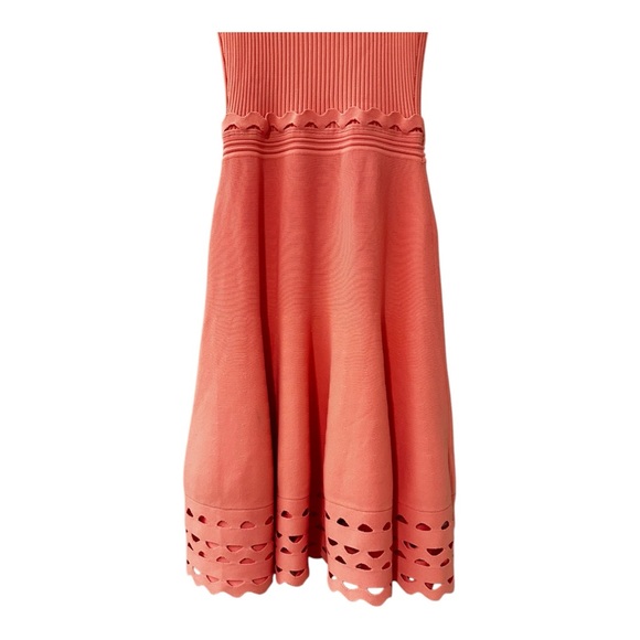 Shoshanna Pink Gemma Eyelete cut out Preppy Short Sleeve Fit flare dress XS - Picture 9 of 15